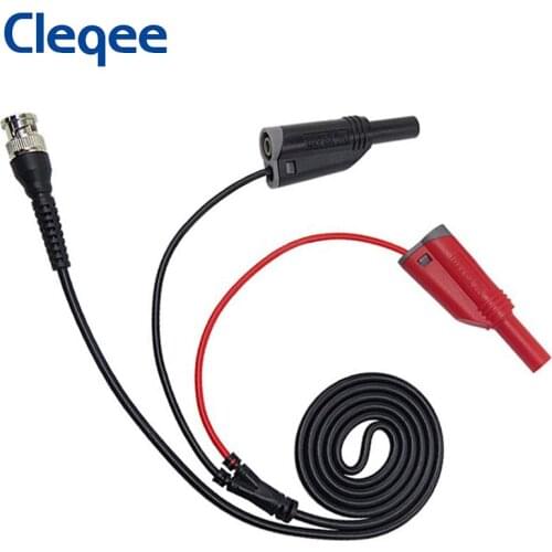 Cleqee P1010 BNC to Dual 4mm Stackable Banana Plug Test Lead Safe Probe Cable 120CM 500V 5A