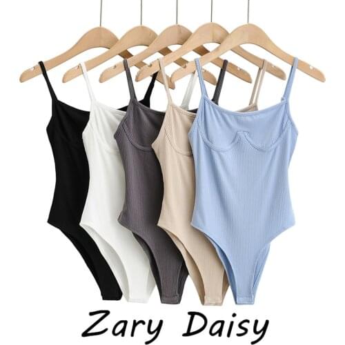 Zary Daisy Camisole Womens Careful Machine Womens New Slim, Slim, Open-back and Solid Color One-piece Clothes