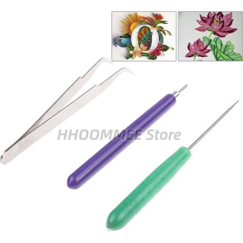 3Pcs Quilling Paper DIY Set Tweezer Quilling Slotted Needle Pen Tool Kit For classroom shop wedding party decorations Paper Tool