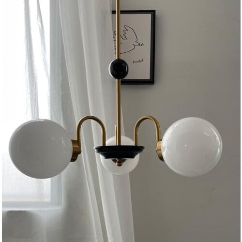 2021 New Nordic simple milky white glass chandelier living room pendant lights home decoration indoor lighting