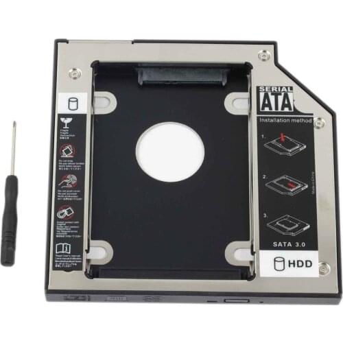 WZSM New 2nd HDD SSD Hard Drive Caddy Adapter frame for Dell Inspiron 15 3521 3537 3541 3542 3543 5558 5559 Removable Faceplate