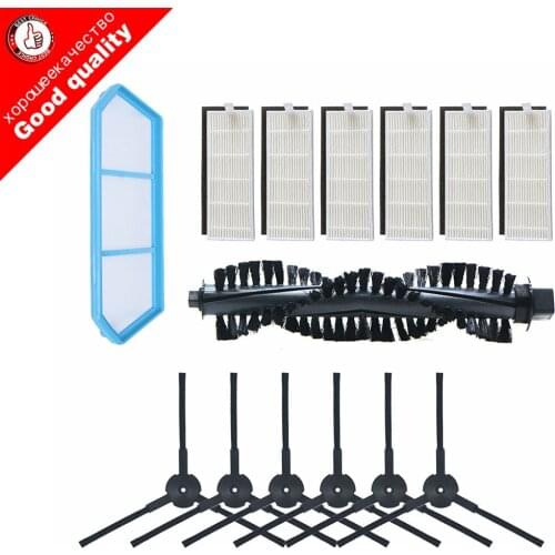 1pc Main Brush+4pcs dust HEPA Filter+4pcs Side Brush for ILIFE A4s A40 Robot Vacuum Cleaner accessories Parts