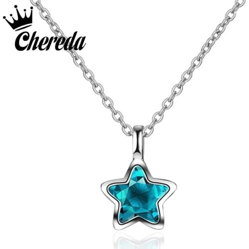Chereda Star Choker Necklace Women Jewelry Chocker Blue Star Necklace On Neck Chain Bijoux Collares Mujer Collier Femme