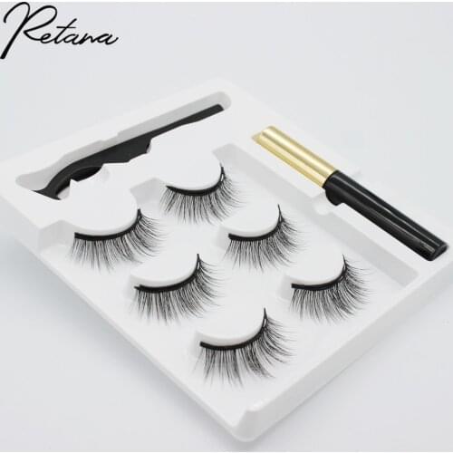 Handmade Magnetic Eyelash Eyelash Eyeliner With Natural 3D False Eyelash Eyeliner and Tweezers Makeup Set is Waterproof Durable