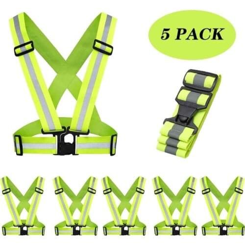 Unisex Adjustable Cycling Safety Vest High Visibility Reflective Bicycle Vest Elastic Stripe Security For Traffic Night Running