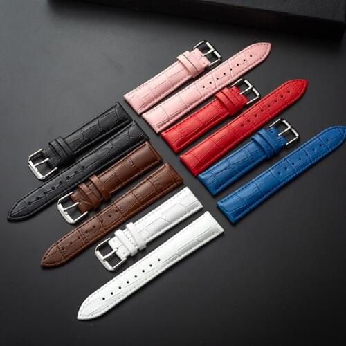 Animal Skin Watch Band Genuine Leather Straps 10mm 12mm 14mm 16mm 18mm 20mm 22m 24mm Accessories Brown Colors Belt Purple