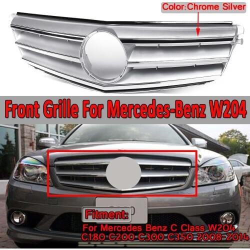 Car GT R Style Front Upper Racing Grille Grill For Mercedes For Benz C Class W204 C180 C200 C300 C350 2008-2014
