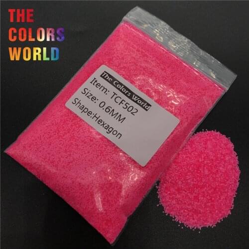 TCF502 Hexagon Shape Neon Matte Shocking Pink Color Solvent Resistant Nails Glitter Nail Art Decoration Makeup Body Glitter DIY