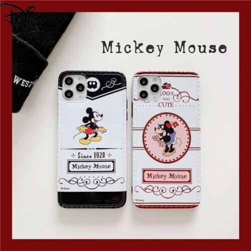 DISNEY 2021 Mickey Minnie Silicone Case for iPhone 11 Pro Xs Max iPhone 12 Pro 7 8 Plus Official Liquid Silicon 360 Full Cover