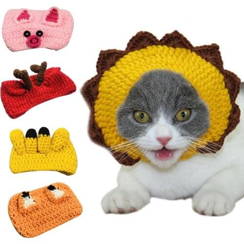 Funny Cute Handmade Dog Cat Hat Costume Caps Animal Head Party Decor Pet Kitten Dogs Clothes Accessories Supplies Products