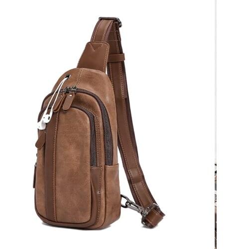 Yesetn Bag 04092021 Mens chest bag small leather bag single shoulder bag cross body bag phone bag