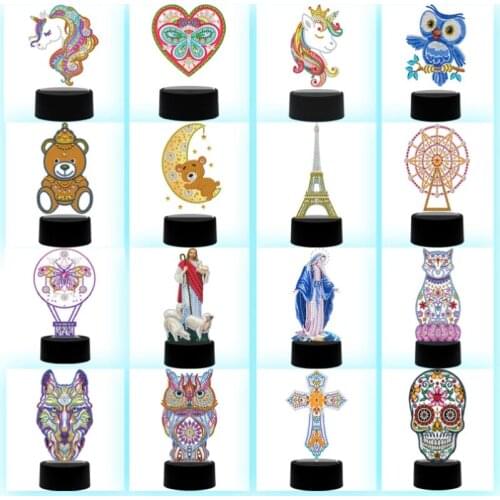 Diamond Painting Light DIY Drill Lamp Special Shape LED Diamond Embroidery Mosaic Kit Needlework Craft Acrylic Home Decoration
