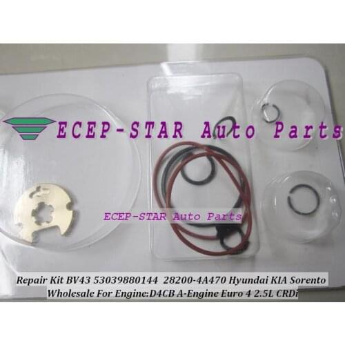 Turbo Repair Kit rebuild Kits BV43 53039880144 53039880122 28200-4A470 Turbocharger For KIA Sorento 2001-06 2.5L CRDi D4CB