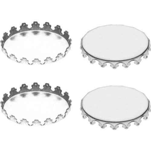 XINYAO 20pcs/lot 13X18mm 18X25mm Stainless Steel Oval Beer Lid Bottom Tray Time Gem Empty Tray For DIY Jewelry Findings