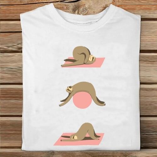 Women Short Sleeve Sloth Funny Cartoon Trend Style Sweet Fashion Clothes Print Tshirt Female Tee Top Ladies Graphic T-shirt