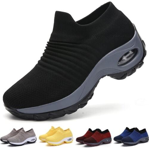 Women Sneakers Shoes Autumn Spring Slip on Platform Tenis for Woman Breathable Mesh Sock Sneakers Women Zapatos De Mujer WSH3777