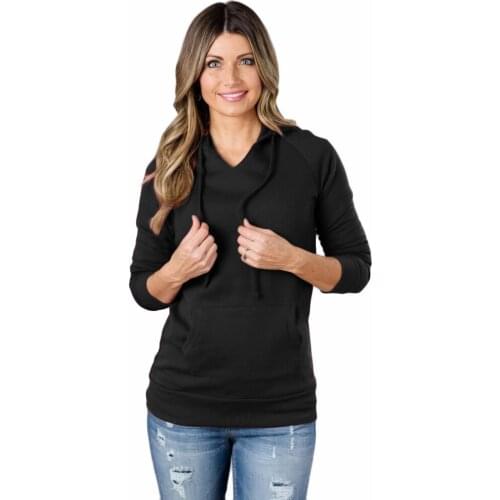 NORA TWIPS Autumn Women Solid Hoodies pocket Sweatshirts Casual Long Sleeve Tracksuits Female Pullover Plus Size XXL