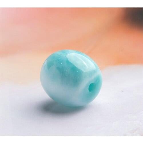 Precious Blue Natural Larimar Pendant Barrel Shape Healing Crystal Necklace Fashion Pendant Women Female