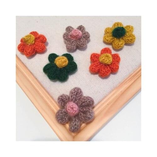 10pcs 3.5cm Wool Flowers For DIY Handcrafts Fashion Jewelry Clip Clothing Ornaments Accessories Flat Back Handcrafts