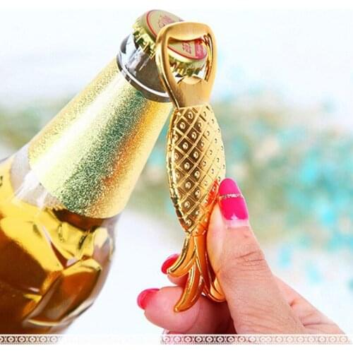 10 PCS/LOT Gold alloy pineapple beer opener wedding with hand gift to send the groom gift Wedding Party Supplies gifts Favors