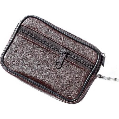 10pcs/lot Coin Purses Men PU Retro Coin Pouch Zipper Min Short Wallet 4colors