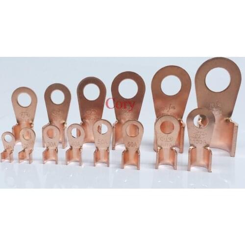 10pcs OT-50/60/80/100/150/200A Dia Copper Circular Splice Terminal Wire Naked Connector Copper parts DT Cable copper joint CZYC