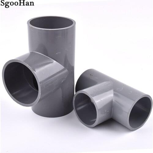 2~20pcs Inner Dia 20~63mm PVC Pipe Tee Connector Home Garden Irrigation Aquarium Fish Tank Tube Watering Adapter Fittings Joint