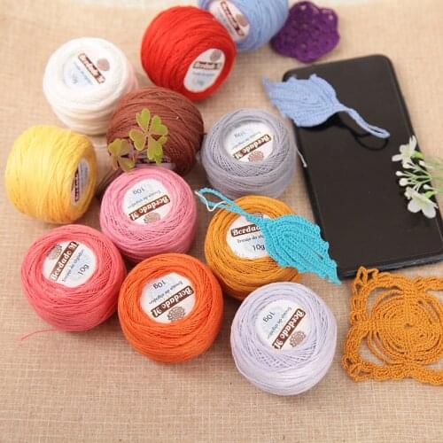 2Pc=20g 100% Cotton Yarn for knitting 7# Lace Crochet Yarn Knitted Mini Thin Thread to Knit Crocheting Line DIY handmake