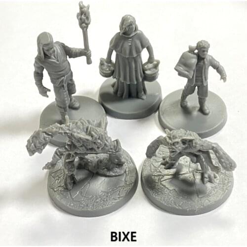 5PCS Monster Warriors Solider Heroes Miniatures Mythic Board Game Role-Playing Figures Collectible Toys