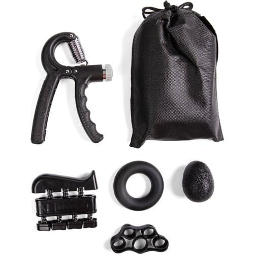 5pcs Gym Fitness Adjustable 10-60KG Hand Grip Set Finger Forearm Strength Muscle Recovery Hand Gripper Exerciser Trainer Ball