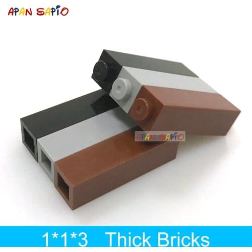 50pcs DIY Building Blocks Thick Bricks 1x1x3 Dots Educational Creative Plastic Toys for Children Compatible Brands Kids Gifts