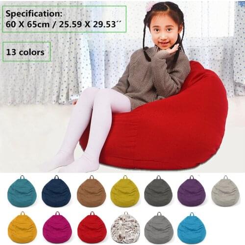 60x65cm Small Lazy Sofas Cover Chairs without Filler Linen Cloth Lounger Seat Bean Bag Pouf Puff Couch Tatami Living Room