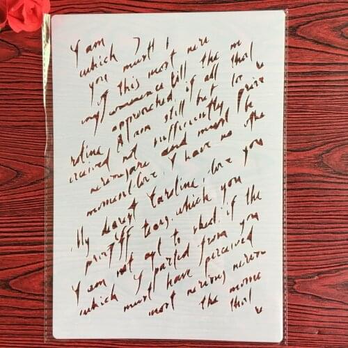 A4 29 *21cm Letter text DIY Stencils Wall Painting Scrapbook Coloring Embossing Album Decorative Paper Card Template,wall