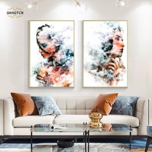 Abstract Woman Canvas Painting Beauty Art Prints Picture Cloud Figure Poster Wall Art Pictures For Living Room Home Decoration