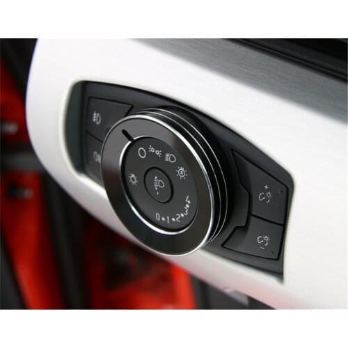 ALU Car Interior Decoration Head Light Decoration Ring All Surround Design for Ford Mustang 2015+ Stylish Decals Car Stickers