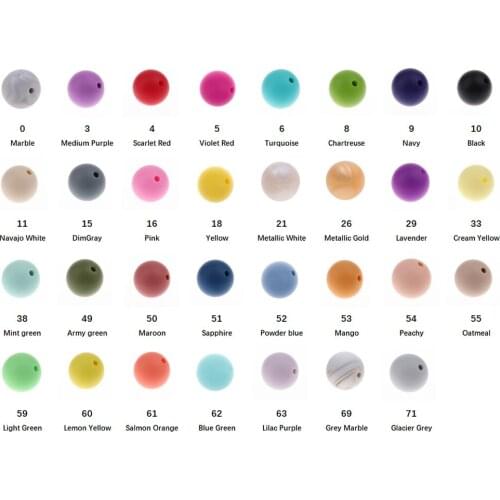 ATOB Silicone Beads9MM Loose Beads Pearl Silicone Food Grade Silicone Baby Teething Toy Pacifier Chain Products