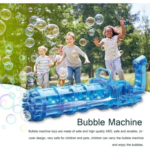 New Gatling Bubble Machine 22-Hole Automatic Bubble Guns Lighting Childrens Outdoor Toy Electric Bubble Blower Children Gift
