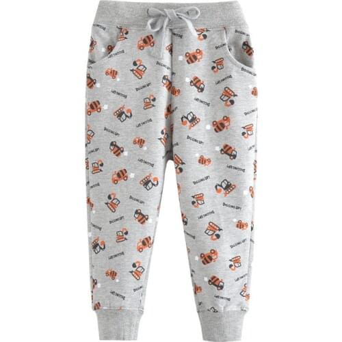 Funnygame Baby Forklifts Cartoon Print Boys Sweatpants Fashion Cute Kids Trousers Autumn Spring Children Clothing