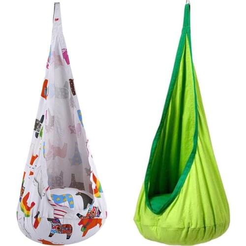 Hanging Seat Tree Hammock Kids Pod Swing Seat Child Hammock Chair Children Comfortable Indoor Roof Courtyard Outdoor Space Save