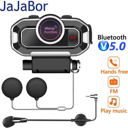 JaJaBor Motorcycle Helmet Headset Bluetooth 5.0 Handsfree Automatically Answered Voice Assistant Stereo Music Player Headphone