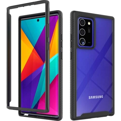 Hybrid Hard + TPU Case for Samsung Galaxy Note20 Shockproof 2 in 1 Case for Samsung Galaxy Note 20 Ultra Shield Transparent