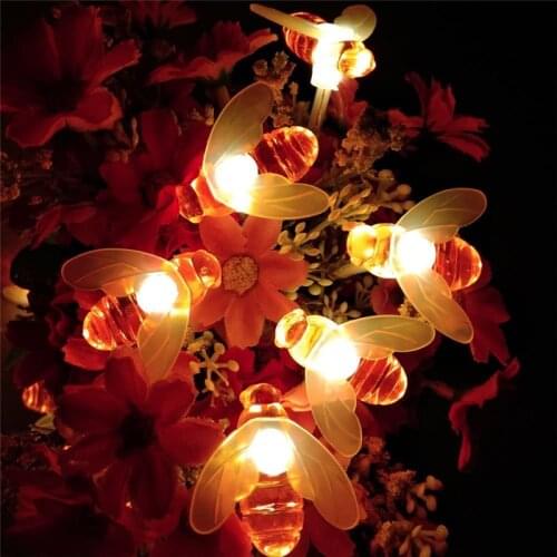 Honeybee Light String USB/Battery Powered Warm white Bees Lamps Home Garden Lawn Balcony Bush Party Decoration
