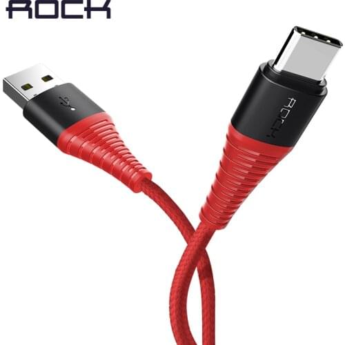 ROCK 3A USB Type C Cable Hi-Tensile USB Type-c Cable Fast Charging Sync Data Cable for Galaxy S8 plus Note 8 Oneplus 2 Xiaomi
