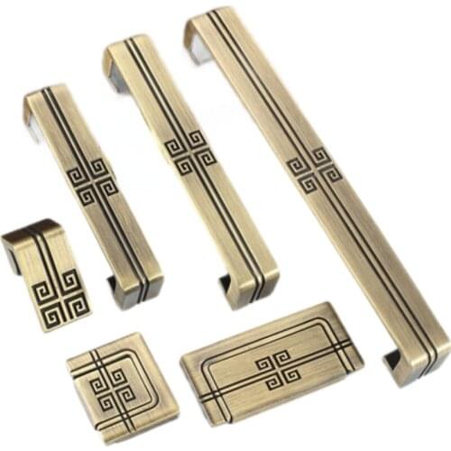 Classical Handle Cabinet Door Green Bronze Wardrobe Cabinet Handle European Antique Drawer Cabinet Door Cabinet New Handle