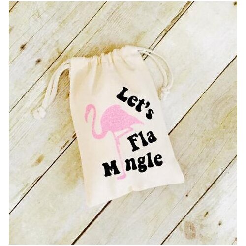 Lets Flamingle las vegas wedding Party Survival Hangover Kit jewelry muslin Bags Bachelorette hen bridal shower favors