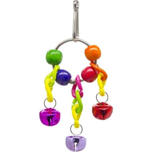 Colorful Bird Parrot Bell Toys Hanging in Bird Cage Nest Chew Toys Bite Bird Toy Bell Toy Small Animals Supplies