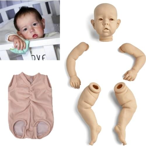 18Inch 45CM Reborn Doll LIMA Blank Kit Realistic Newborn Fabric Body DIY Reborn Bebe Parts Unpainted Kit