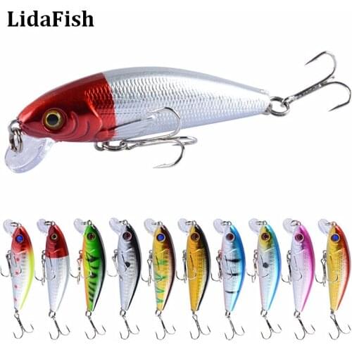 LIDAFISH Brand Crankbaits Fishing Lures 72mm 8.7g Floating mini Minnow Wobblers Artificial Hard Plastic Fishing Tackle