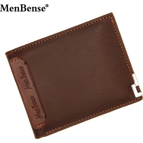 Menbense Men PU Leather Wallet Vintage Coin Purse Credit Card Holder Wallets Short Bifold Purses Mini Clutch Bag For Gifts