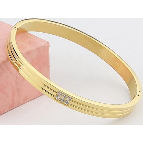 Fashion Hot Selling Stainless Steel Handmade Micro-Inlaid Hao Stone Spherical Bracelet Party Gift love Bangle Jewelry Wholesale